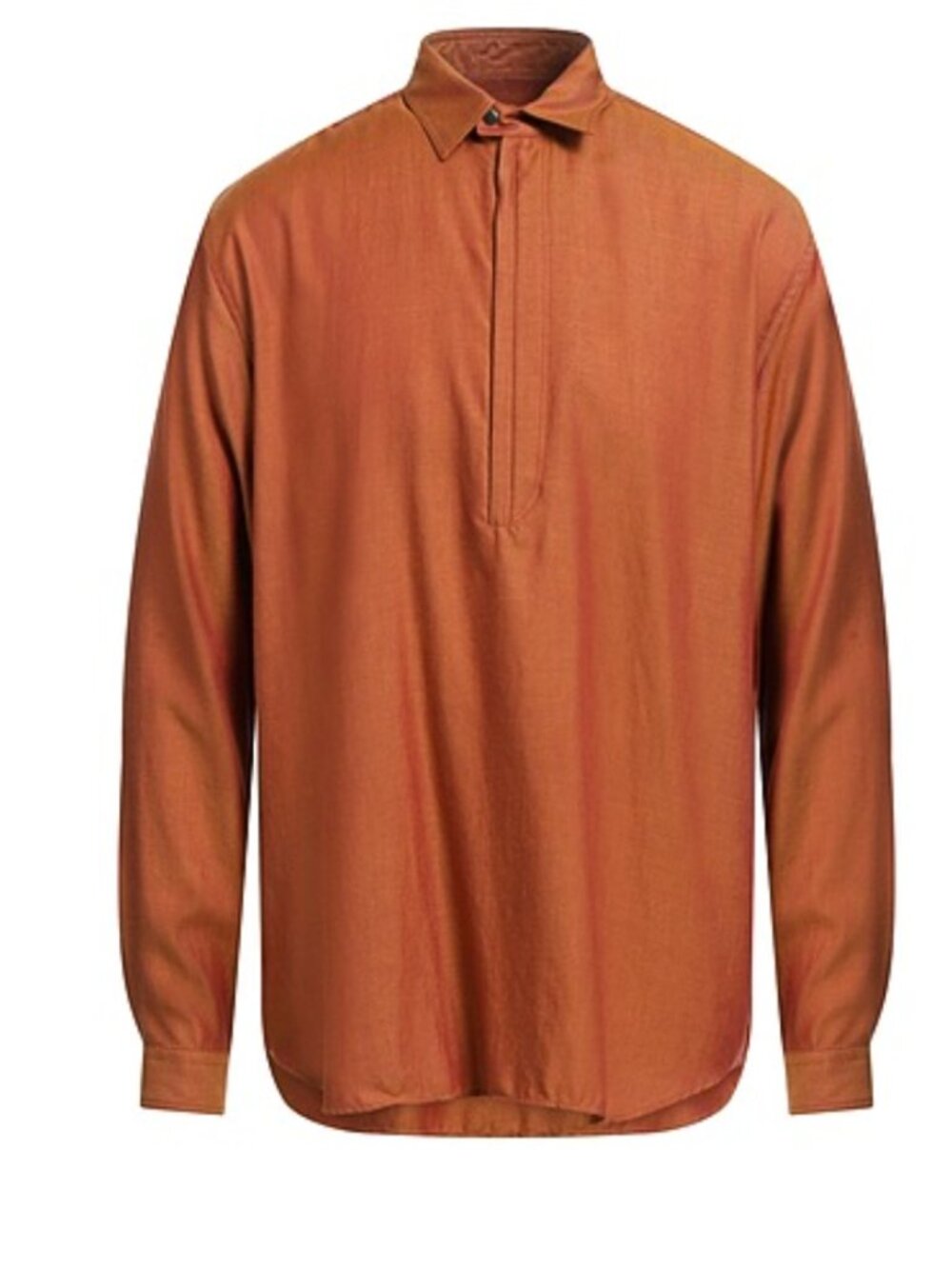 Emporio Armani Men's Rust Popover Shirt Sz 42 (16.5) 100% Lyocell